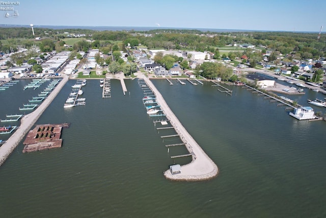 5475 E Mabel Dr, Port Clinton, OH 43452 - aerial view of property and surrounding area with a nearby body of water