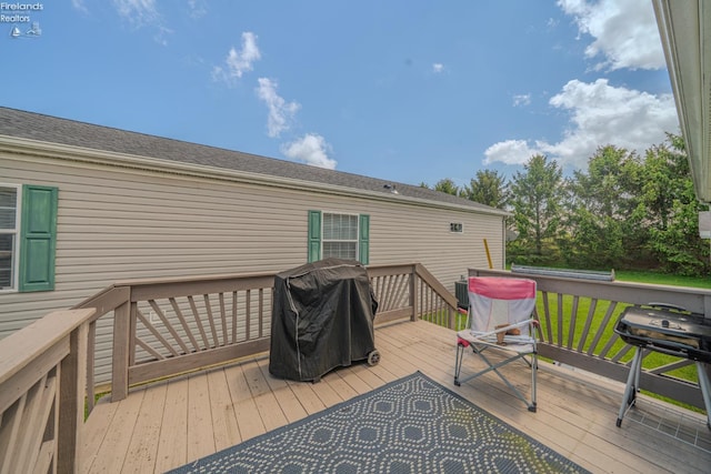 8896 White Crane Way, Oak Harbor, OH 43449 - wooden terrace featuring a grill