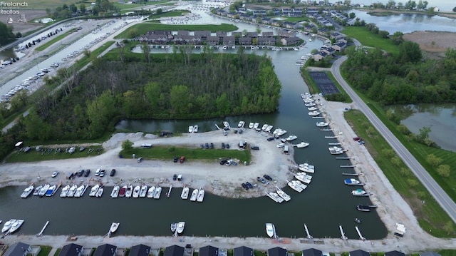 8896 White Crane Way, Oak Harbor, OH 43449 - aerial view of property's location with a large body of water and numerous boat docks