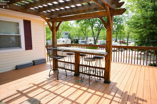 765 Riverside, Vermilion, OH 44089 - wooden deck with a pergola