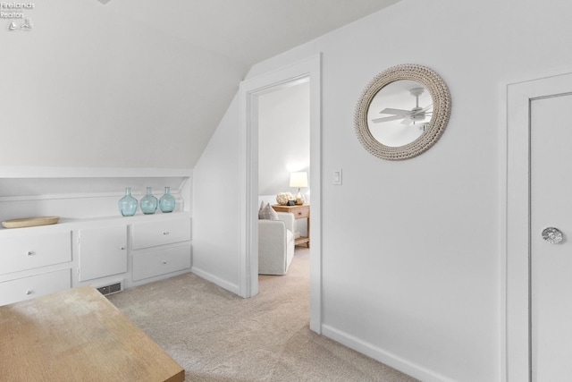 625 Laurel Ave, Port Clinton, OH 43452 - bedroom with light colored carpet, vaulted ceiling, and baseboards