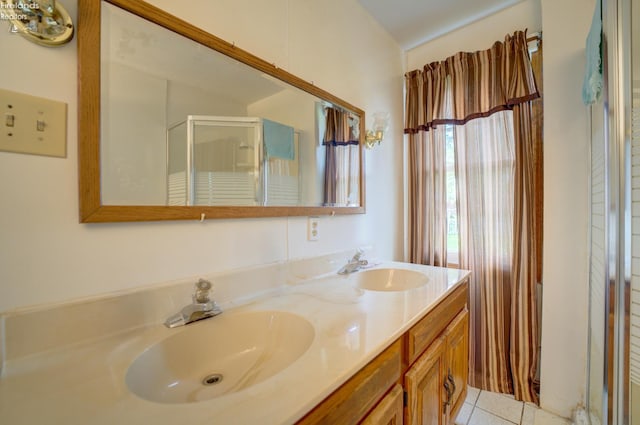 419 Kinney St, Bellevue, OH 44811 - full bath with double vanity and tile patterned flooring