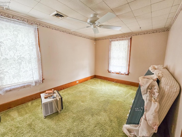 124 Walter St, Bellevue, OH 44811 - spare room with carpet floors, ceiling fan, and baseboards