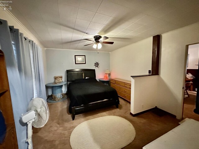 203 Washington St, Bettsville, OH 44815 - carpeted bedroom featuring a ceiling fan