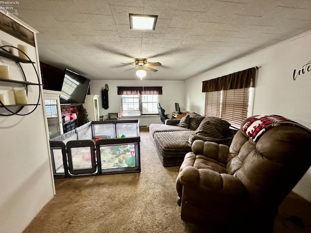 203 Washington St, Bettsville, OH 44815 - living room with carpet and a ceiling fan