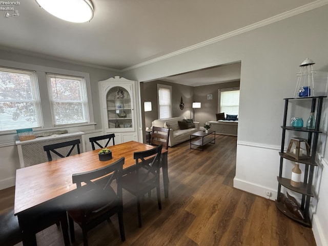 118 E 5th St, Port Clinton, OH 43452 - dining room with wood finished floors, ornamental molding, and baseboards