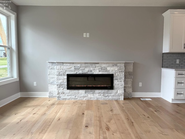 10556 E Bayshore Rd Unit 4C, Marblehead, OH 43440 - detailed view of wood finished floors, a fireplace, and baseboards