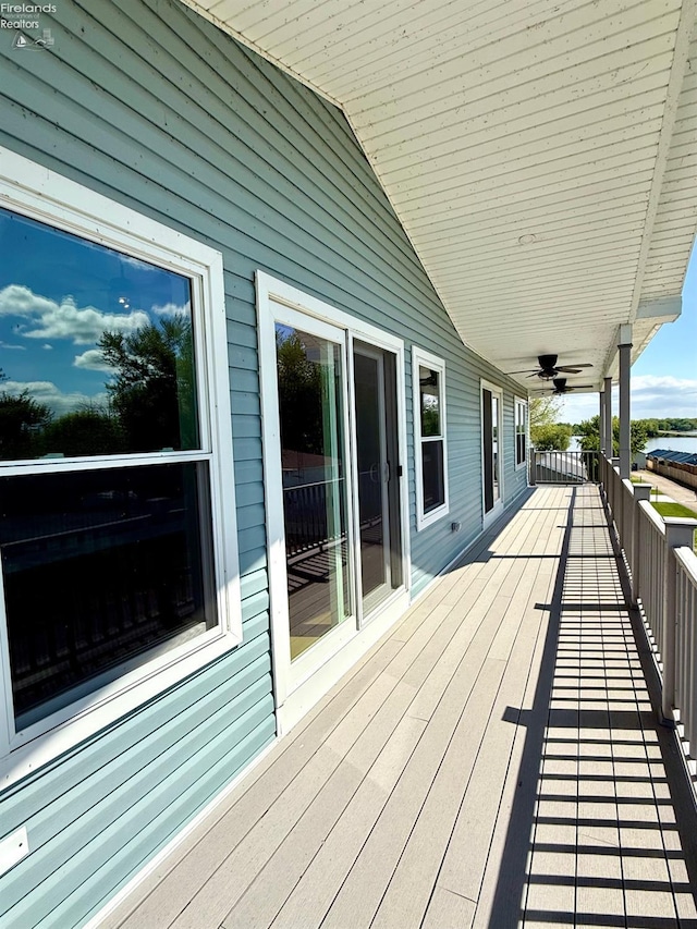 10556 E Bayshore Rd Unit 4C, Marblehead, OH 43440 - wooden deck featuring ceiling fan