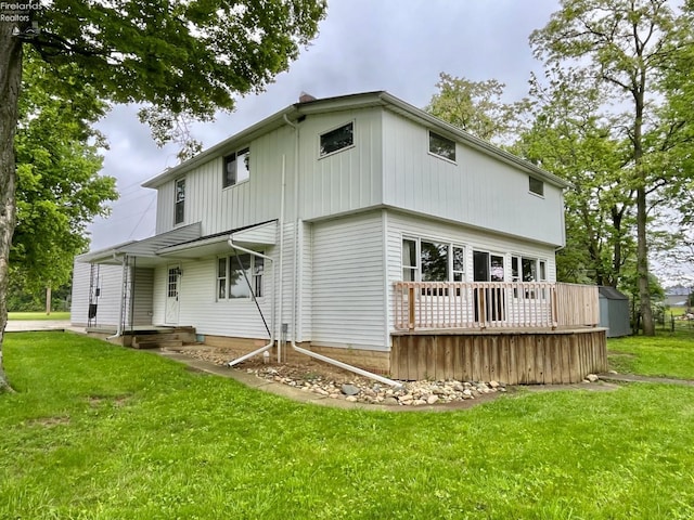 2495 S State Route 53, Tiffin, OH 44883 - rear view of house featuring a yard and a deck