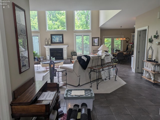 508 Snowy Egret Dr, Huron, OH 44839 - living room featuring a glass covered fireplace