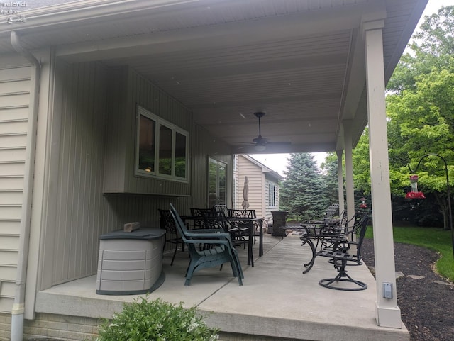 508 Snowy Egret Dr, Huron, OH 44839 - view of patio / terrace with outdoor dining space and ceiling fan