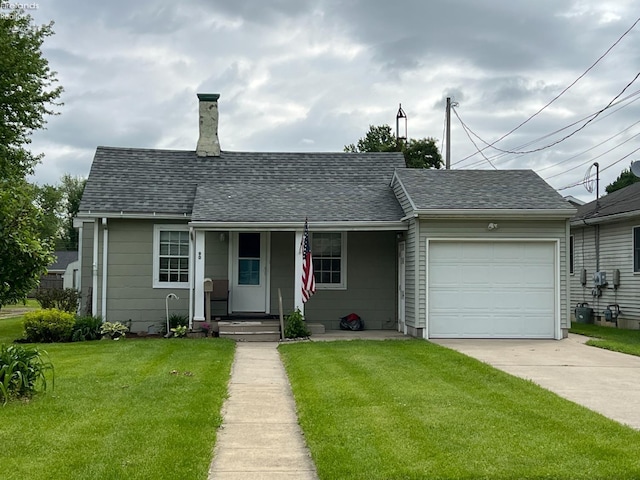 90 Newton St, Norwalk, OH 44857 - view of front of home featuring a front lawn, driveway, an attached garage, and a porch