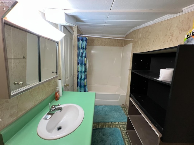 90 Newton St, Norwalk, OH 44857 - bathroom with vanity and shower / bath combination with curtain