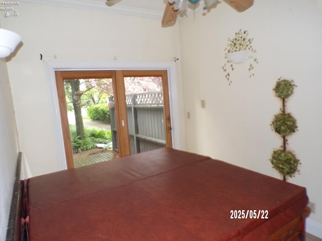 408 W Main St, Bellevue, OH 44811 - dining space featuring crown molding and ceiling fan