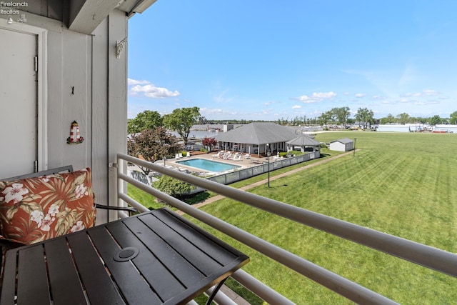 326 Clinton Reef Dr Unit 326, Port Clinton, OH 43452 - balcony with a water view and view of pool area