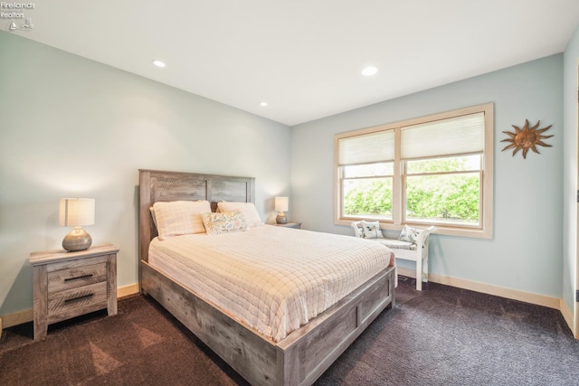 3999 NE Catawba Rd Unit 29, Port Clinton, OH 43452 - bedroom featuring dark carpet, baseboards, and recessed lighting