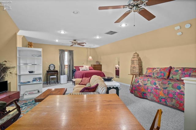 133 E Forest St, Clyde, OH 43410 - bedroom featuring carpet floors, recessed lighting, baseboards, and ceiling fan