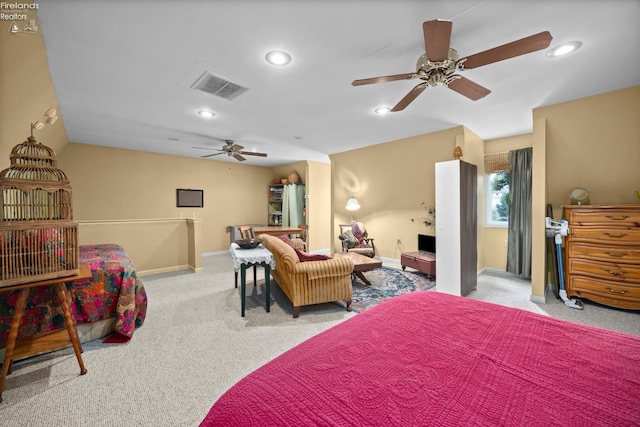 133 E Forest St, Clyde, OH 43410 - bedroom featuring carpet, recessed lighting, baseboards, and ceiling fan