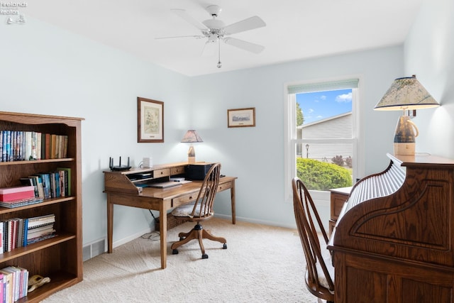 6485 E Harbor Rd Unit 38, Marblehead, OH 43440 - home office with carpet, ceiling fan, and baseboards