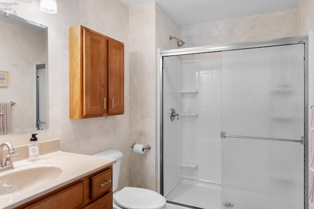 6485 E Harbor Rd Unit 38, Marblehead, OH 43440 - bathroom with a shower stall, vanity, and toilet