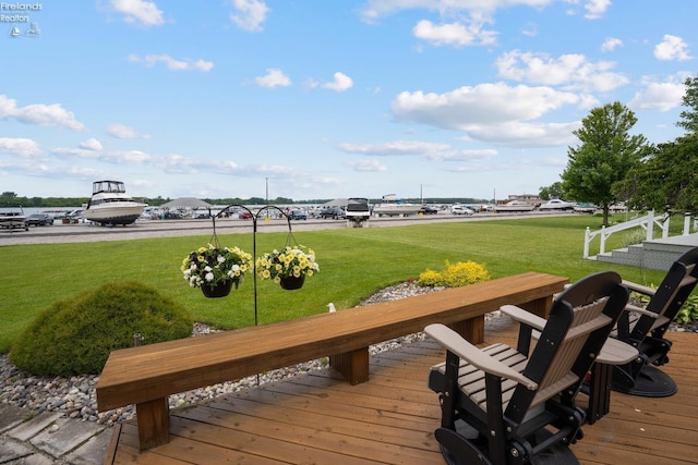 6485 E Harbor Rd Unit 38, Marblehead, OH 43440 - deck with a lawn