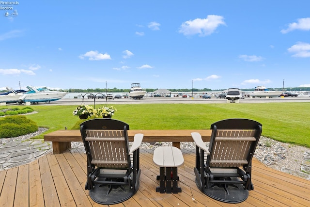 6485 E Harbor Rd Unit 38, Marblehead, OH 43440 - wooden deck with a lawn