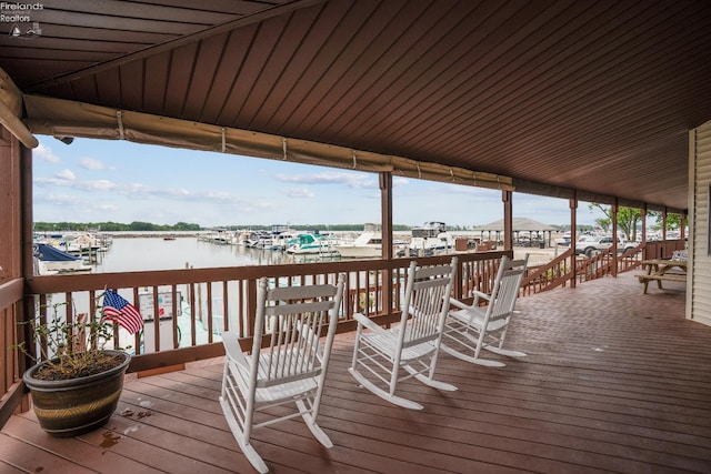 6485 E Harbor Rd Unit 38, Marblehead, OH 43440 - wooden terrace with a water view
