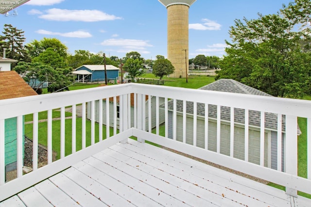 713 Madison St, Port Clinton, OH 43452 - wooden deck with a lawn