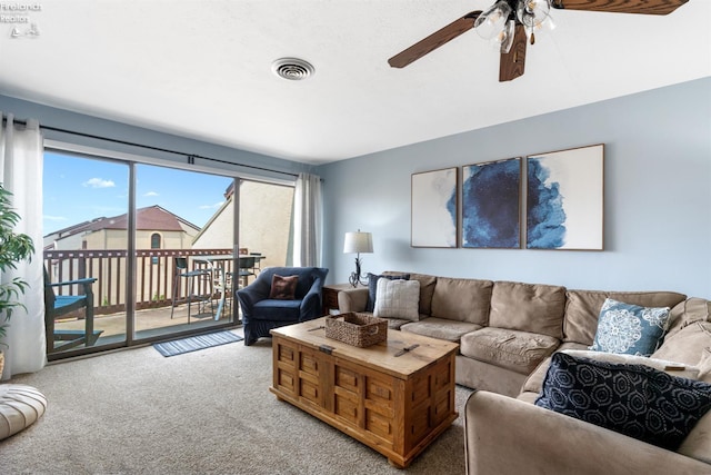 1807 E Perry St Unit 69, Port Clinton, OH 43452 - carpeted living area with a ceiling fan