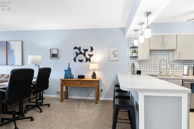 1807 E Perry St Unit 69, Port Clinton, OH 43452 - office featuring a sink, baseboards, and light colored carpet