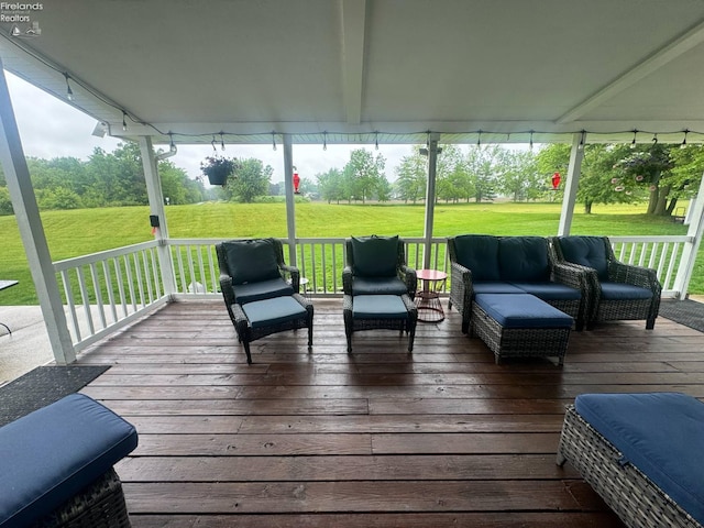 505 E Stoneplace Dr, Sandusky, OH 44870 - wooden deck featuring a yard and outdoor lounge area
