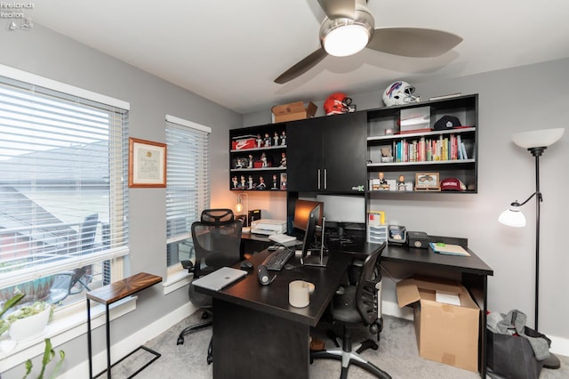 1402 Newman Ave, Lakewood, OH 44107 - office featuring a ceiling fan and baseboards