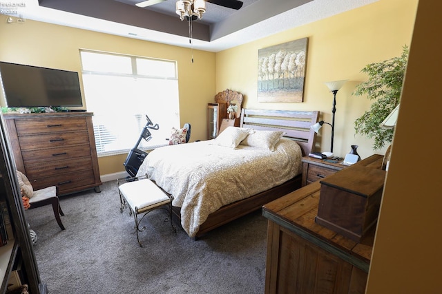 3826 Windsor Bridge Cir, Huron, OH 44839 - bedroom with carpet floors, a raised ceiling, and a ceiling fan