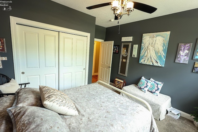 3826 Windsor Bridge Cir, Huron, OH 44839 - bedroom featuring a closet, carpet, and ceiling fan