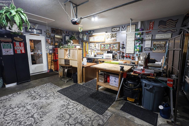 3826 Windsor Bridge Cir, Huron, OH 44839 - garage with a garage door opener and a workshop area