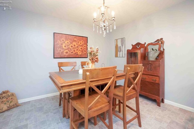 4647 Crk 175, Clyde, OH 43410 - dining space featuring a chandelier and baseboards