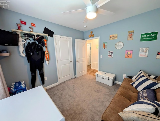 2620 S Waterside Ct Unit 622, Marblehead, OH 43440 - bedroom featuring carpet flooring and a ceiling fan