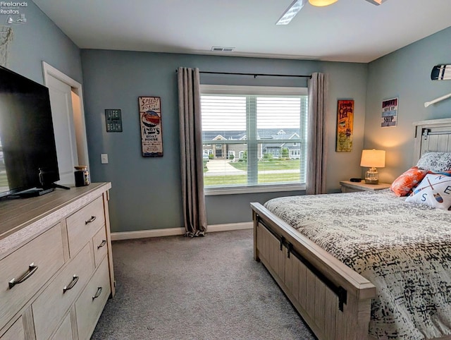 2620 S Waterside Ct Unit 622, Marblehead, OH 43440 - bedroom with light colored carpet and a ceiling fan