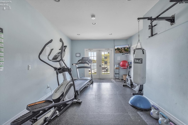2620 S Waterside Ct Unit 622, Marblehead, OH 43440 - exercise room with french doors and baseboards