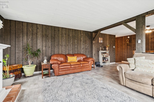 5191 N State Route 53, Tiffin, OH 44883 - living area featuring wood finished floors and wooden walls
