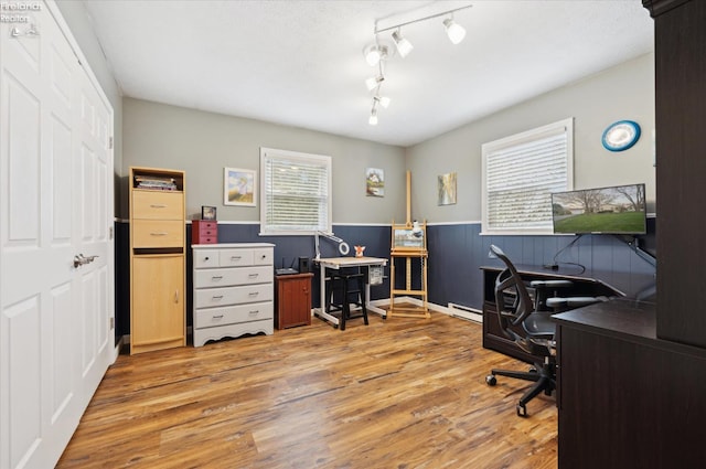 5191 N State Route 53, Tiffin, OH 44883 - office area with a wainscoted wall, wood finished floors, and rail lighting
