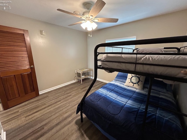 400 Swartz Ln Unit Y306, Middle Bass Island, OH 43446 - bedroom with wood finished floors and a ceiling fan