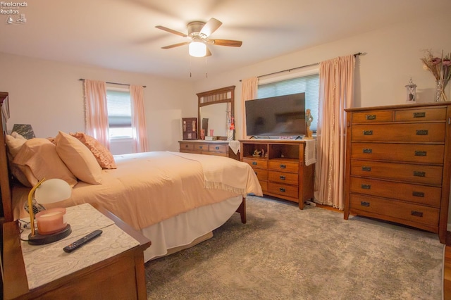 214 1st, Huron, OH 44839 - carpeted bedroom with ceiling fan