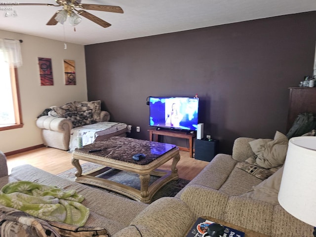 63 Williams Ave, Norwalk, OH 44857 - living area featuring ceiling fan and light wood-style floors