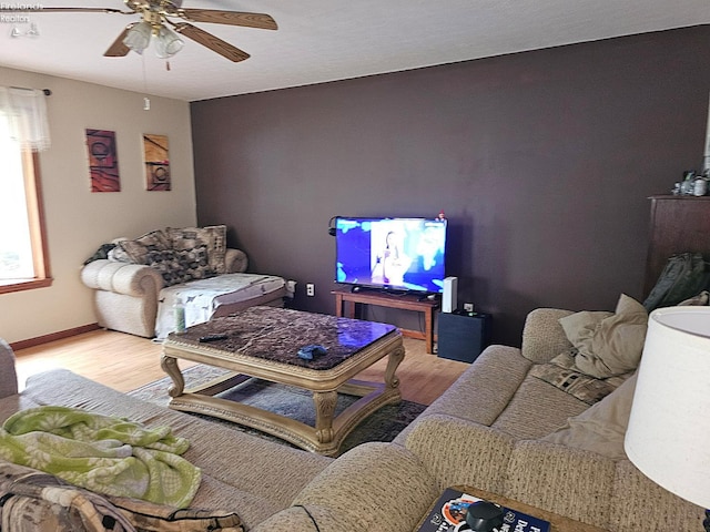 63 Williams Ave, Norwalk, OH 44857 - living room with ceiling fan and wood finished floors