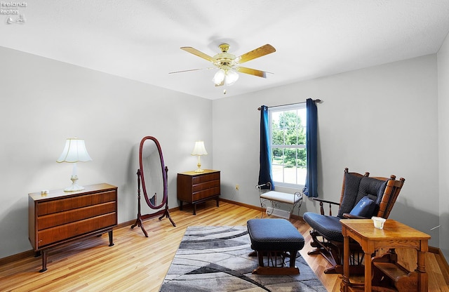408 Forest St, Lagrange, OH 44050 - sitting room with ceiling fan and light wood-type flooring
