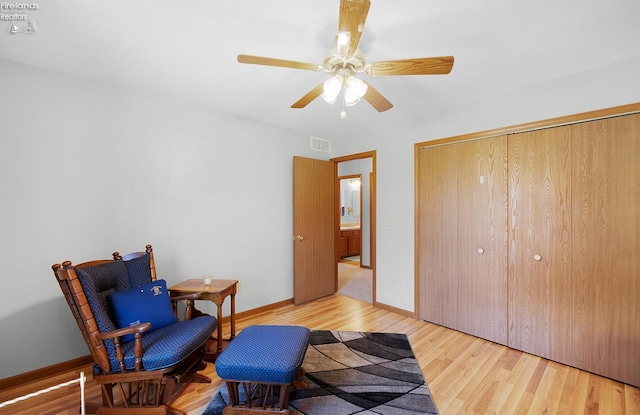 408 Forest St, Lagrange, OH 44050 - sitting room with wood finished floors and a ceiling fan
