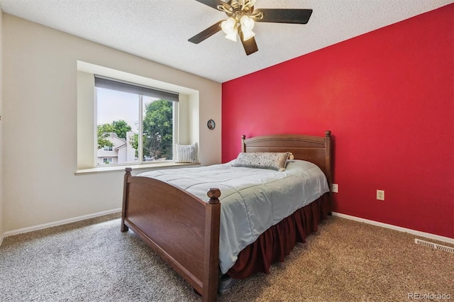 693 Delwood Ct, Highlands Ranch, CO 80126 - carpeted bedroom featuring a ceiling fan and a textured ceiling