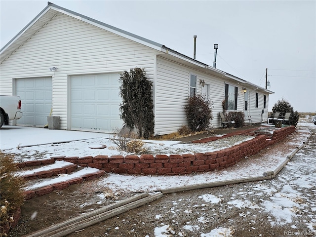 view of snowy exterior