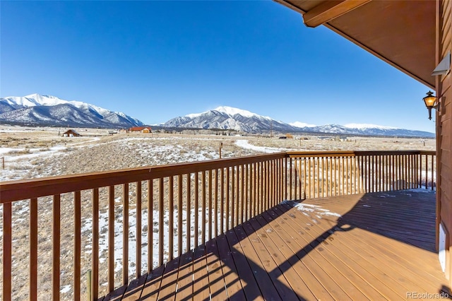 20155 Hideout Ln, Nathrop, CO 81236 - snow covered deck featuring a mountain view